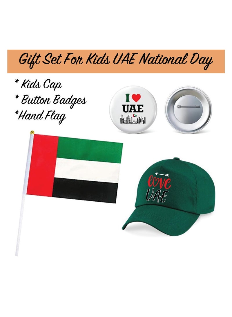 UAE National Day Combo Pack for kids - Baseball Cap - Button Badge - Flag - UAE Flag Day - Celebrate the UAE National Day - Image 2