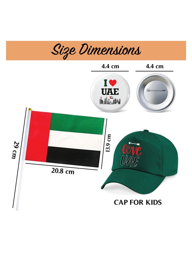 UAE National Day Combo Pack for kids - Baseball Cap - Button Badge - Flag - UAE Flag Day - Celebrate the UAE National Day - Image 3