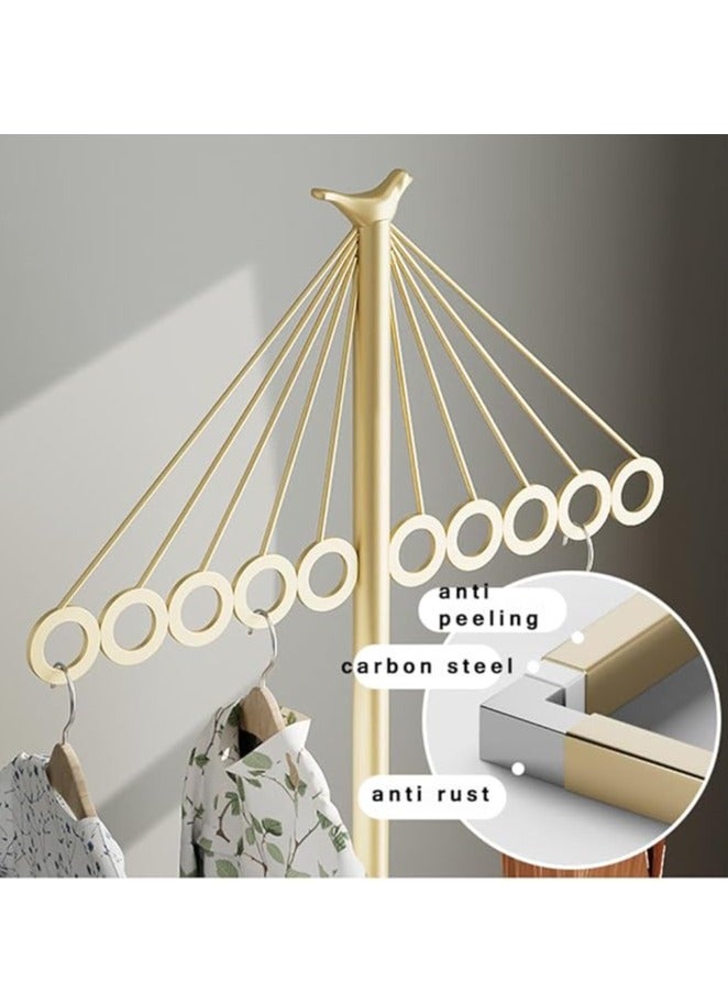 Generic Coat Rack Freestanding, Metal Clothes Stand with 8 Hooks, Stainless Steel Coat Racks Garment Hanger Stand, Clothes Rail Organizer with Marble Base, for Hanging Scarf Clothes Hats Bags (Gold-Holes)  - Image 3