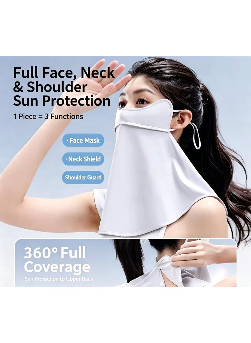 Kiffiyeh Generic Unisex Full Face and Neck Sun Protection Mask UPF 50+ Breathable Ice Silk Cooling Cover - Image 3