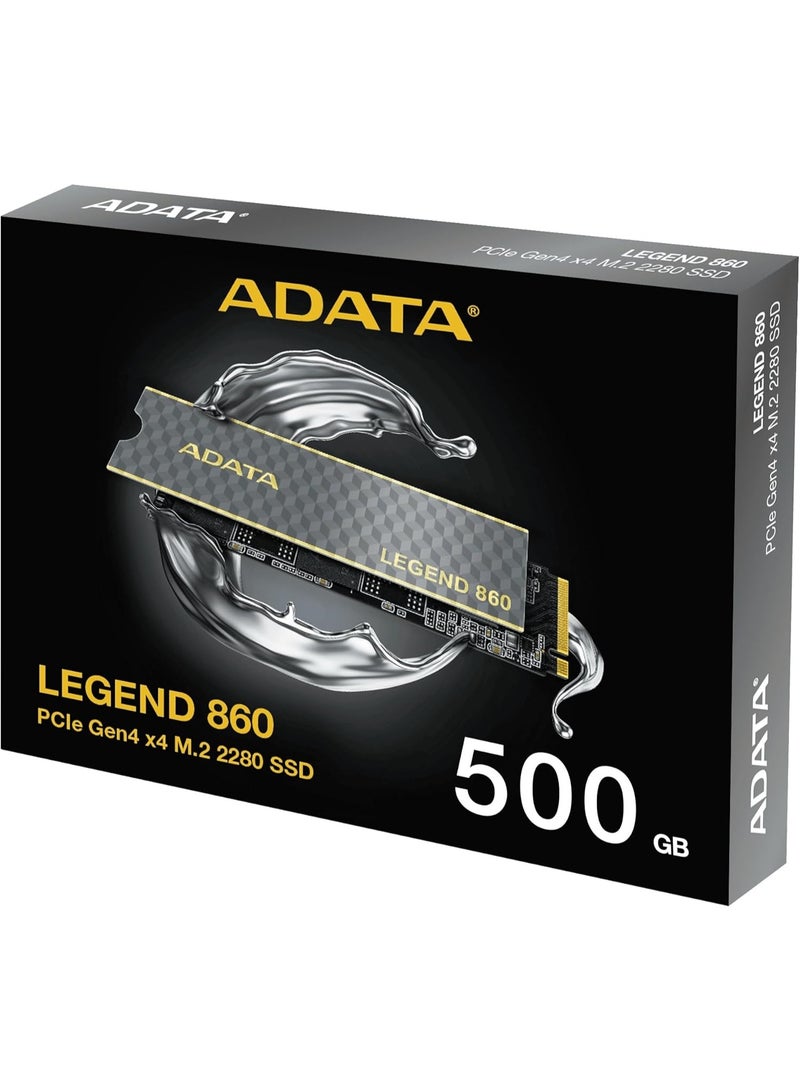 ADATA LEGEND 860 500GB PCIe Gen4 x4 NVMe M.2 2280 Internal SSD Up to 6000MB/s High-Speed Solid State Drive - Image 1