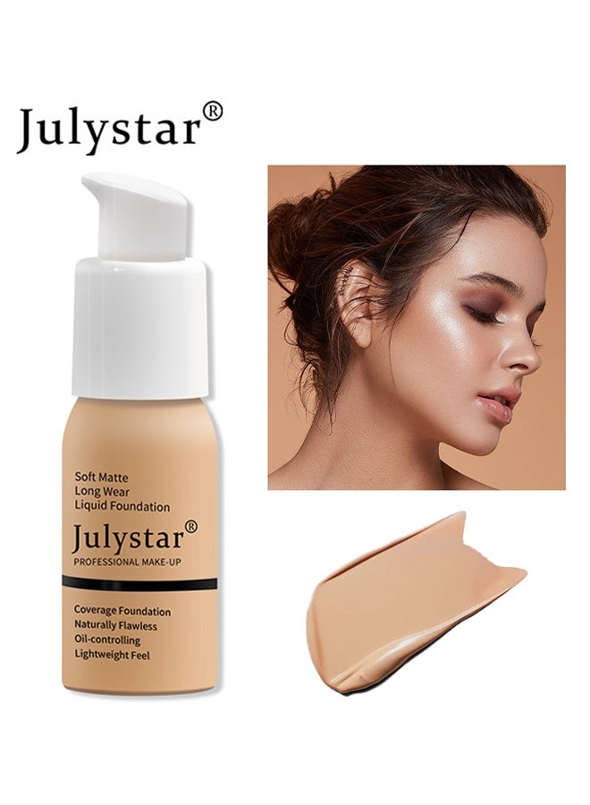 چولي ستار كريم أساس سائل بلمسة نهائية مطفية ناعمة، كريم أساس، خافي عيوب الأساس، كريم أساس سائل يدوم بدون مكياج #03 - Image 1