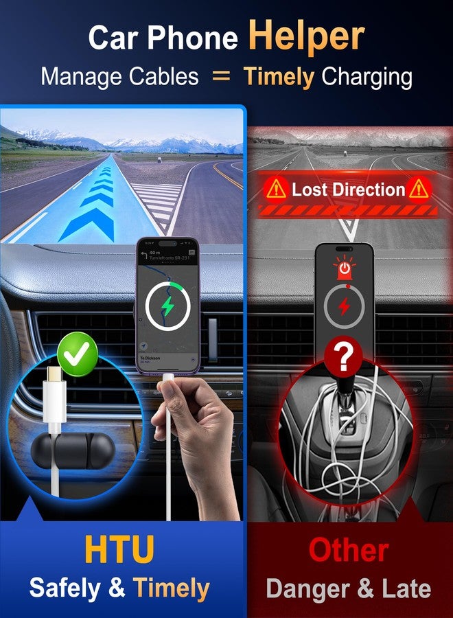 HTU [2025 True Military-Grade] Magnetic Car Mount Vent [Upgraded Strongest Magnet & Metal Hook] for MagSafe Phone Holder Car for iPhone 17 16 15 14 13 Android【Patent & Safety Certs】, Non-Charging, Black - Image 5