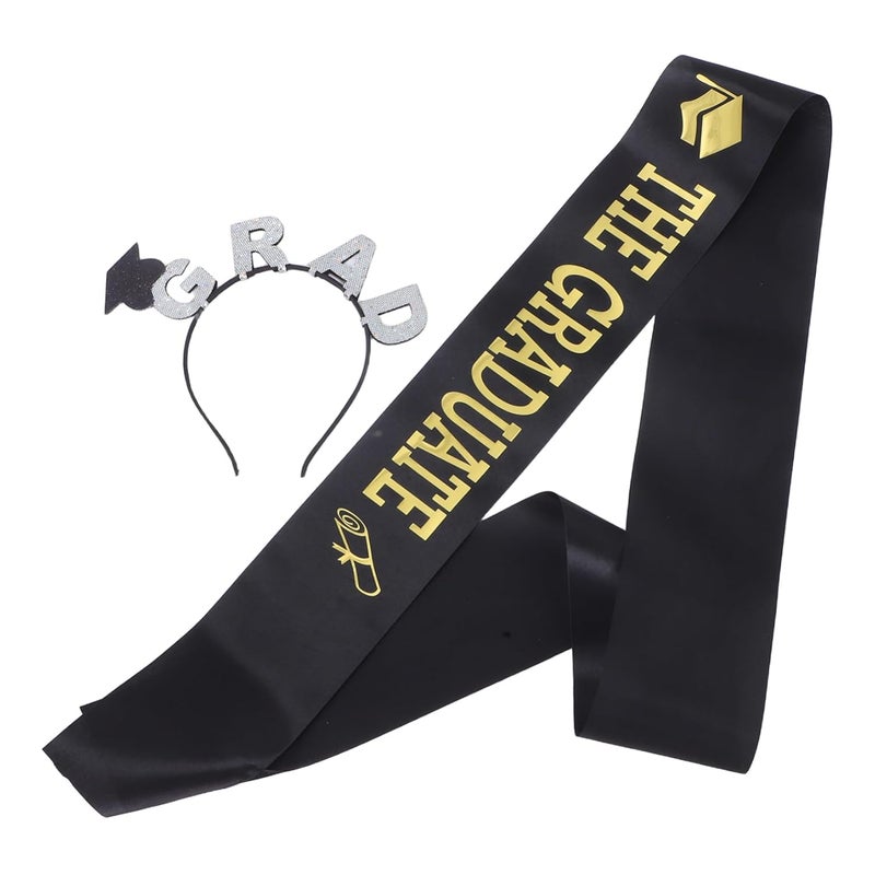 FOMIYES 1set Graduation Headband and Sash Unique Cap Headwear for Celebrations and Photoshoots for Graduation Parties and Ceremonies Party Favor - Image 1