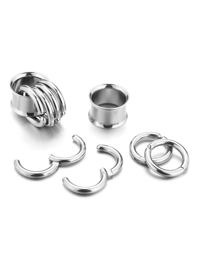 Zysta 3 pairs Ear Gauges with Rings Hypoallergenic Rings Ear Weight Plugs Tunnels Stainless Steel Ear Stretchers Expander Hoops Dangle Gauges Body Piercing Jewelry 0G 00G 1/2" 9/16" - Image 3