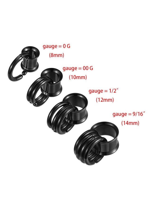 Zysta 3 pairs Ear Gauges with Rings Hypoallergenic Rings Ear Weight Plugs Tunnels Stainless Steel Ear Stretchers Expander Hoops Dangle Gauges Body Piercing Jewelry 0G 00G 1/2" 9/16" - Image 5