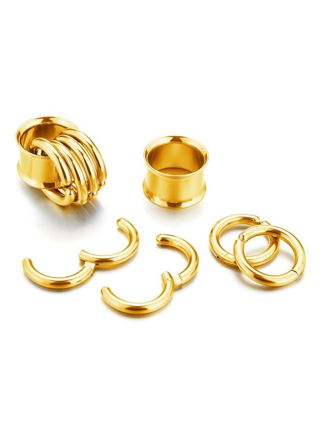 Zysta 3 pairs Ear Gauges with Rings Hypoallergenic Rings Ear Weight Plugs Tunnels Stainless Steel Ear Stretchers Expander Hoops Dangle Gauges Body Piercing Jewelry 0G 00G 1/2" 9/16" - Image 4