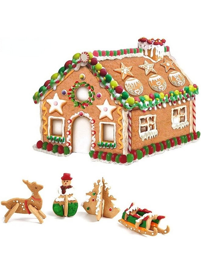 FantasyDay 3D Christmas Gingerbread House Cookie Cutters Set, FantasyDay 18 Pcs 430 Stainless Steel Cartoon Snowflake Biscuit Cutter Pastry Mold for Holiday Birthday Cake Dough Donut Fondant - Baking Dough Tool - Image 2