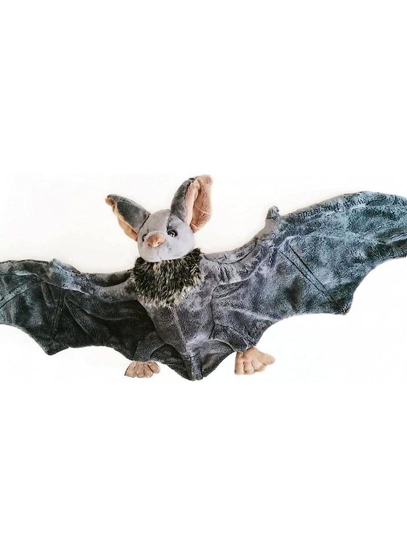 KASTWAVE Bat Plush Toys, 12 inches Stuffed Animals Plush Doll, Creepy Goth Bat Stuffed Animal Lifelike Bats Toys, Grey - Image 2