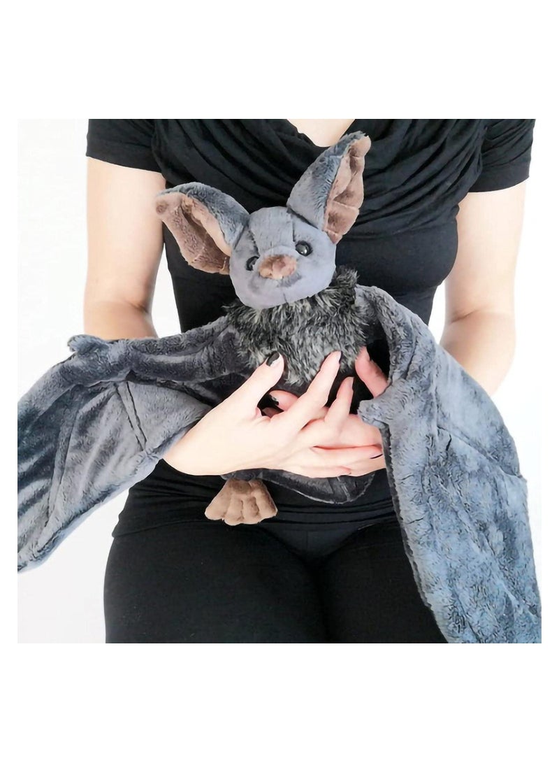 KASTWAVE Bat Plush Toys, 12 inches Stuffed Animals Plush Doll, Creepy Goth Bat Stuffed Animal Lifelike Bats Toys, Grey - Image 3