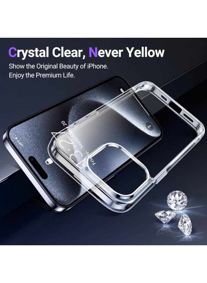 MG Maxguard Bundle Pack MagSafe iPhone 15 Pro Max Clear Case with Screen Protector, Transparent Shockproof Protective Cover, Wireless Charging Compatible, Anti-Yellow Crystal Clear Phone Case with Camera Protection - Image 3