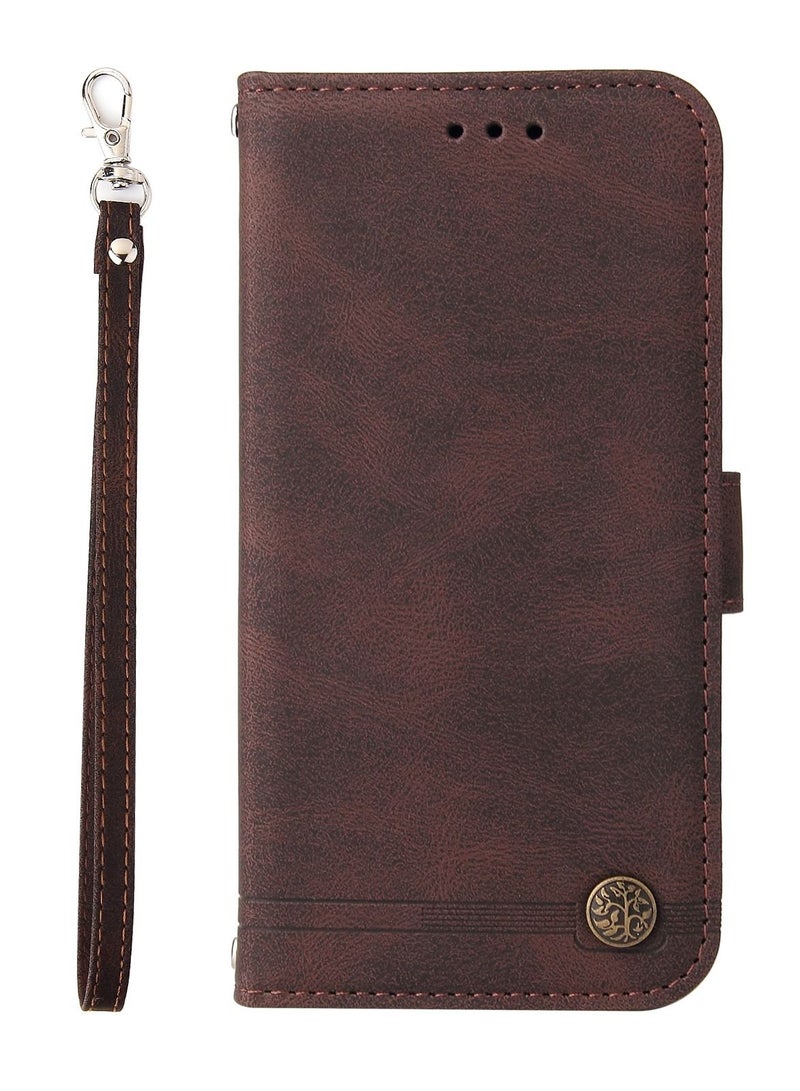 Suteni Crossbody Strap Flip Cover Card Slots Leather Phone Case for Samsung - Image 1