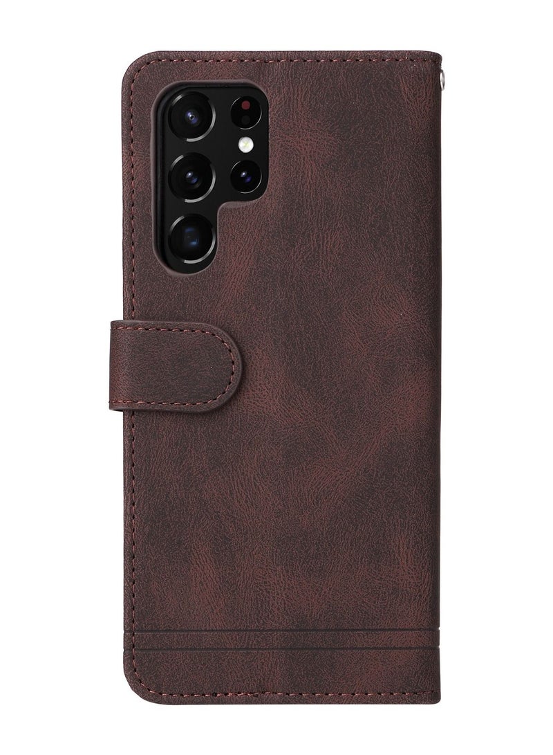 Suteni Crossbody Strap Flip Cover Card Slots Leather Phone Case for Samsung - Image 2