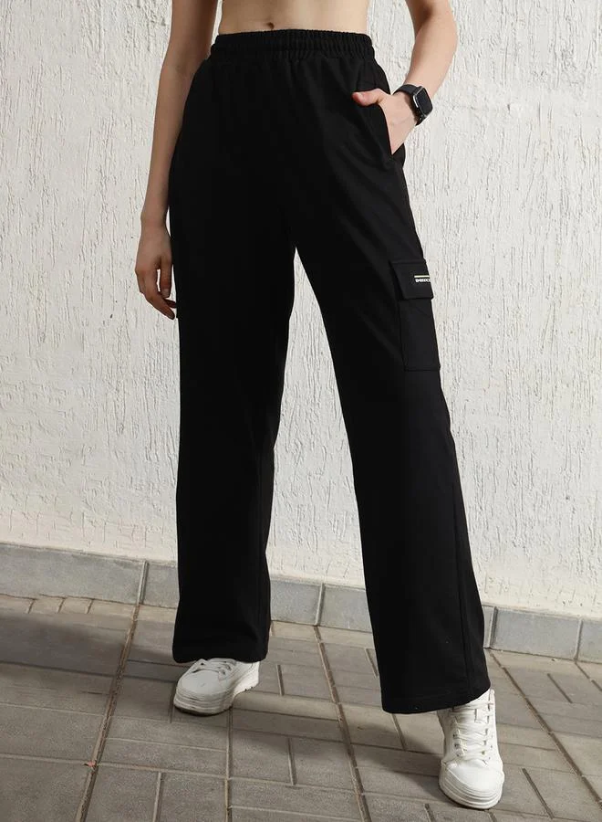 Hubberholme High Rise Straight Leg Cotton Cargo Pants by Styli