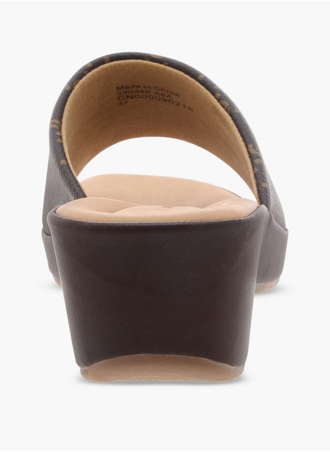 Le Confort Women's Monogram Slip-On Sandals with Wedge Heels  - Image 5