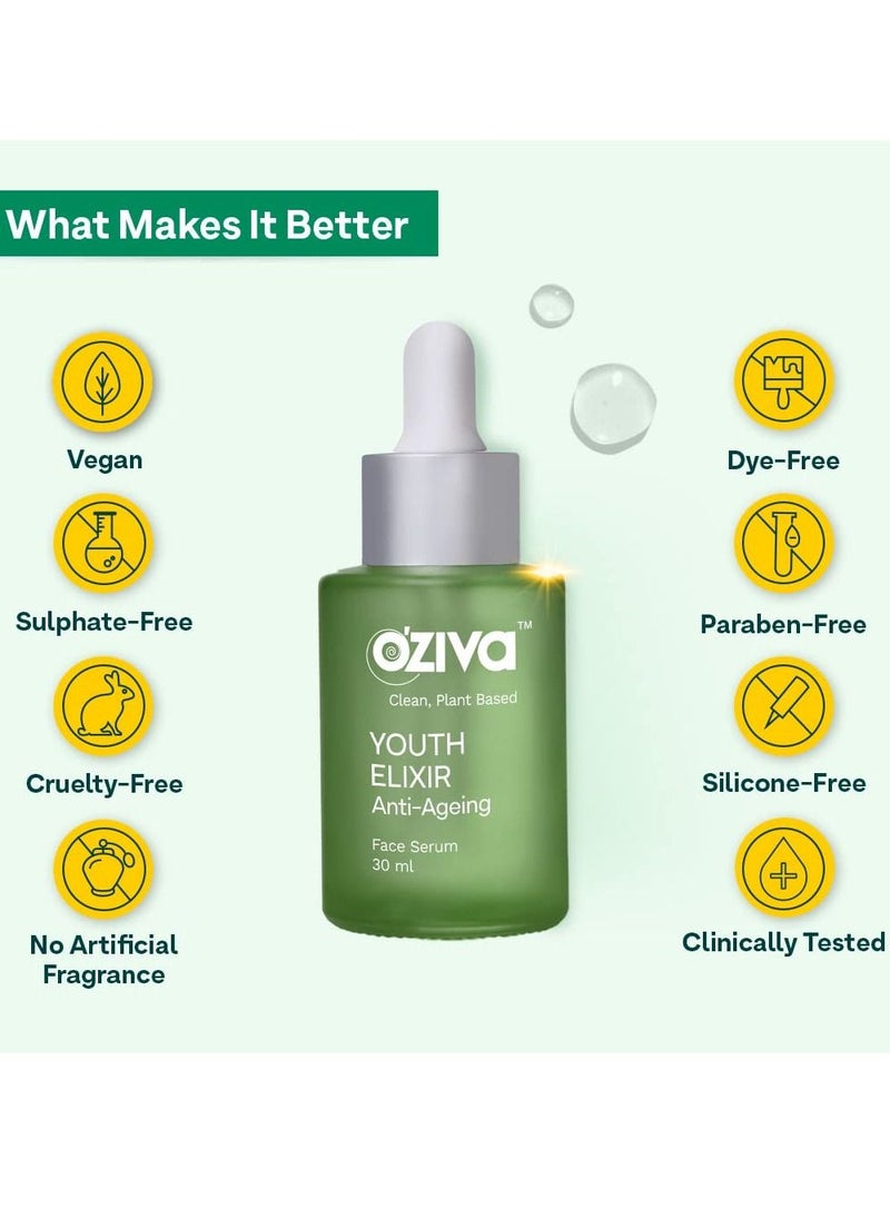OZiva - Youth Elixir Phyto Retinol Anti Ageing Serum 30ml Anti Ageing Face Serum for Wrinkle Reduction 30ml - Image 1