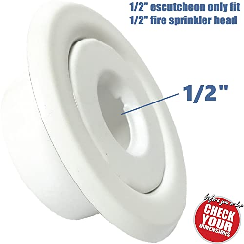 Happy Tree (6 Pack) 1/2" IPS Fire Sprinkler Head Escutcheon Plate 3/4" Adjustment Range Recessed Two Piece Rosette Cover Trim Ring White Fire Sprinkler Covers for Ceiling - Image 3