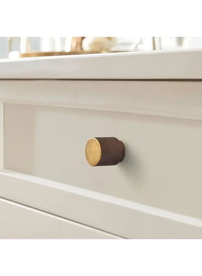 Retro Brass Cabinet Knobs Drawer Pulls Solid Aluminum Vintage Style 6 Pack - Image 5