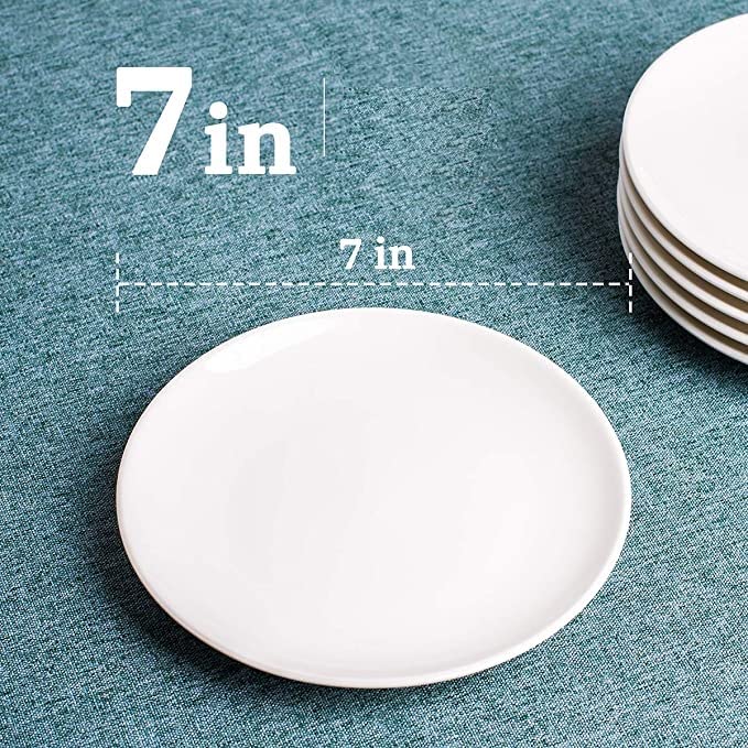 BARCROCK Acrylic Premium Small Round Use Multipurpose Plate for Snacks, Food and Salads Dessert Plate, 18x18 CM Pack of 6 (SNACKPLATE-ROUND-W7X7P6-White) - Image 5