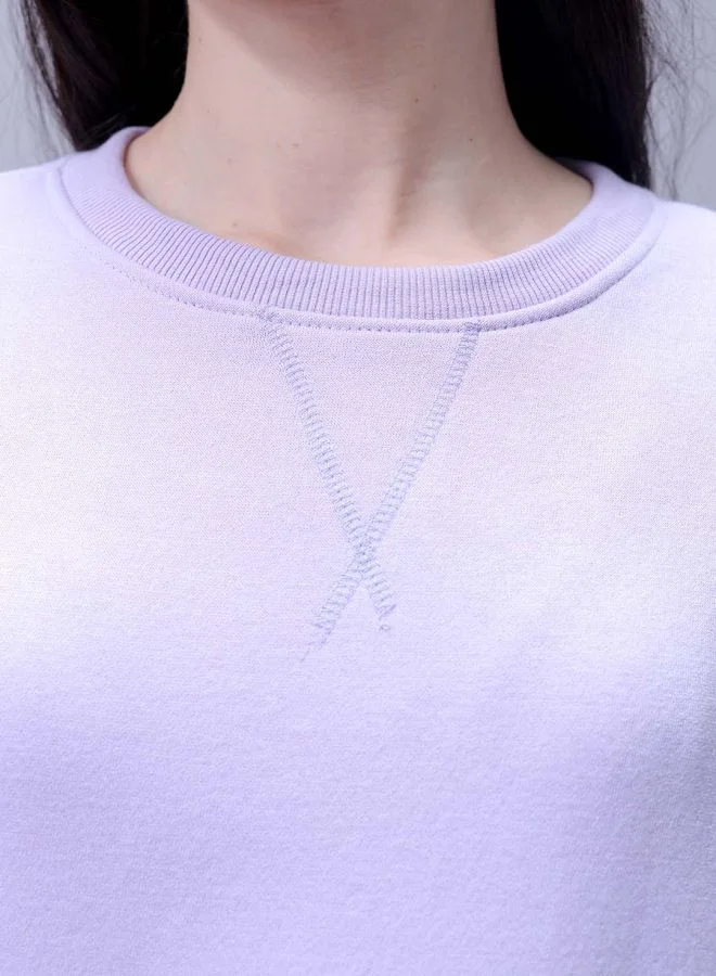 Freehand Women Boxy Fit Solid Oversized Sweatshirt