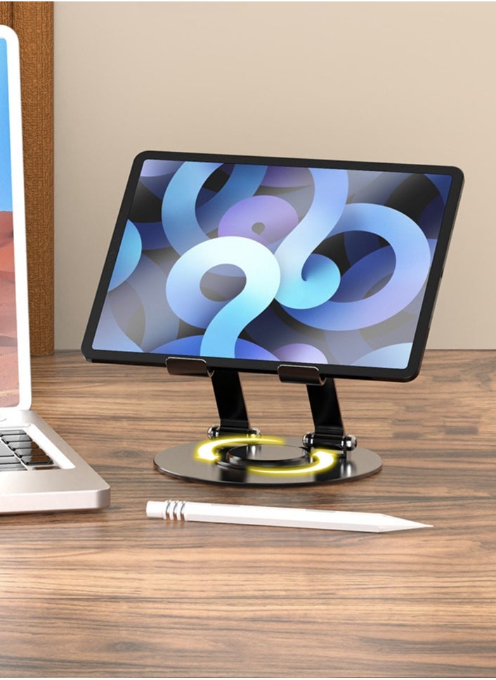 Adjustable Laptop Stand for Desk Ergonomic Riser with 360° Rotating Base Foldable Notebook Computer Holder Compatible MacBook Air Pro Dell XPS More 10-17" Laptops 720 degree rotating metal tablet stand hollowed out for gaming, learning, painting and watching TV series, suitable for i pad desktop