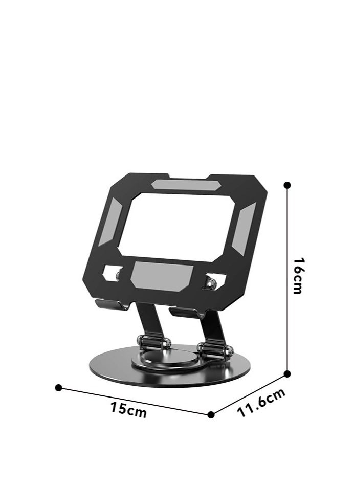 Adjustable Laptop Stand for Desk Ergonomic Riser with 360° Rotating Base Foldable Notebook Computer Holder Compatible MacBook Air Pro Dell XPS More 10-17" Laptops 720 degree rotating metal tablet stand hollowed out for gaming, learning, painting and watching TV series, suitable for i pad desktop