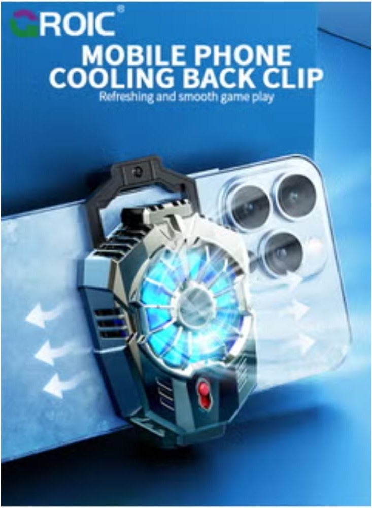 Phone Cooler Cell Phone Cooling Fan Mobile Phone Radiator Semiconductor Phone Fan for Playing Games and Watching Videos, Compatible for iPhone & Android Smartphones - Image 2