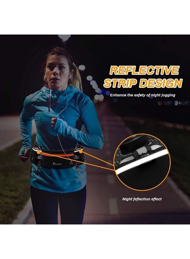 jaexest Running Hydration Belt with 2 Water Bottles 175ML Waterproof Waist Pack Adjustable Anti-slip Sports Bag for Running Hiking Cycling Fitness Orange - Image 2