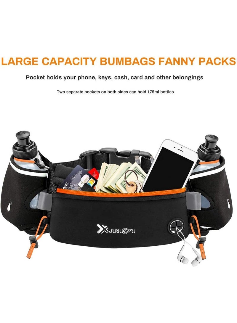 jaexest Running Hydration Belt with 2 Water Bottles 175ML Waterproof Waist Pack Adjustable Anti-slip Sports Bag for Running Hiking Cycling Fitness Orange - Image 5