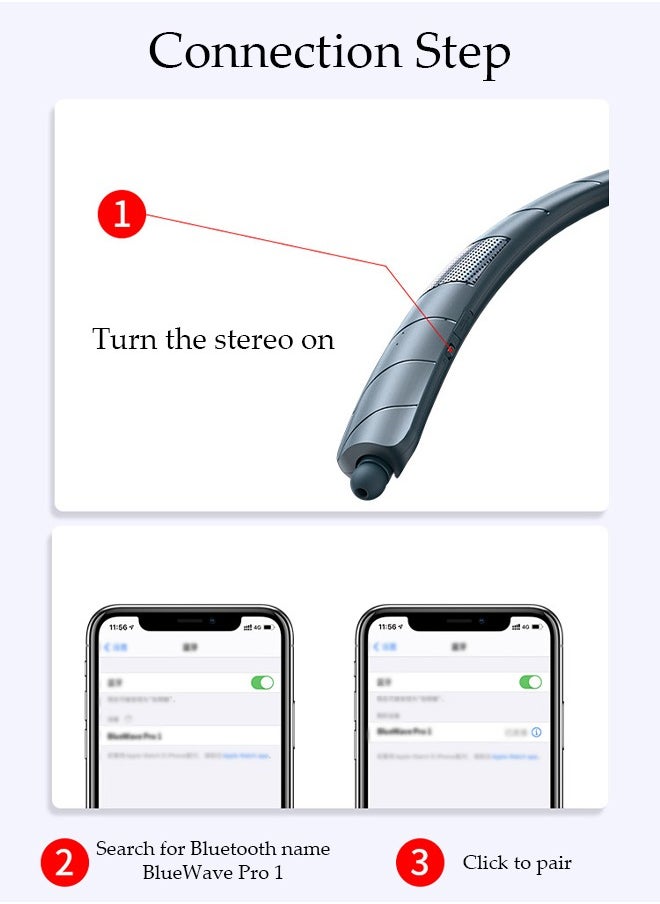 DUNISO - Neckband Bluetooth Headphones IPX5 Sweatproof HiFi Deep Bass Gym Headset with Microphone for Phone Call Music Sports Bluetooth V5.0 Headset - Image 1