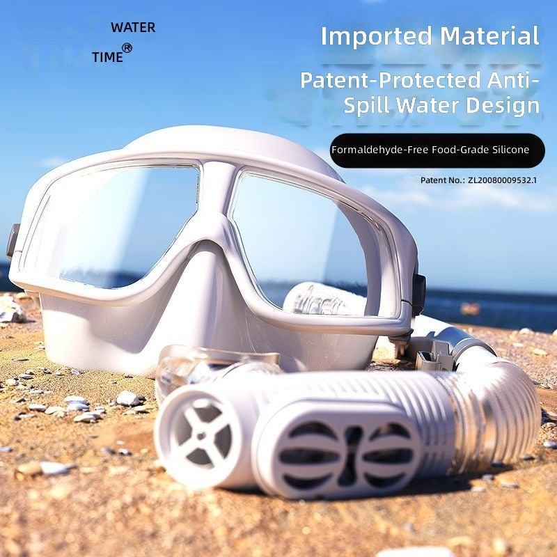 WATERTIME مجموعة نظارات الغطس وغطاء التنفس من واترتايم - قناع غوص احترافي مع أنبوب تنفس، متوافق مع العدسات الطبية - Image 3