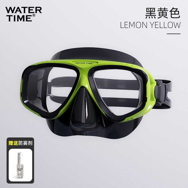 WATERTIME مجموعة نظارات الغطس وغطاء التنفس من واترتايم - قناع غوص احترافي مع أنبوب تنفس، متوافق مع العدسات الطبية - Image 1