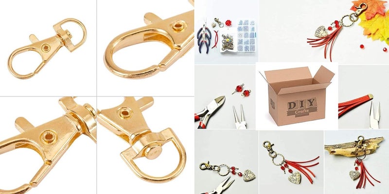 DIY Crafts 3 Pcs, KC Golden, Qty 3 Pcs, Swivel Lobster Claw Clasp Snap Hook Metal Lobster Claw Clasps Lanyards Trigger Snap Hooks Strap for Keychain Key Ring Bags (3 Pcs, KC Golden) - Image 2