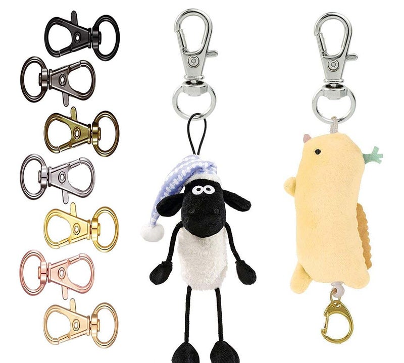 DIY Crafts 3 Pcs, KC Golden, Qty 3 Pcs, Swivel Lobster Claw Clasp Snap Hook Metal Lobster Claw Clasps Lanyards Trigger Snap Hooks Strap for Keychain Key Ring Bags (3 Pcs, KC Golden) - Image 5
