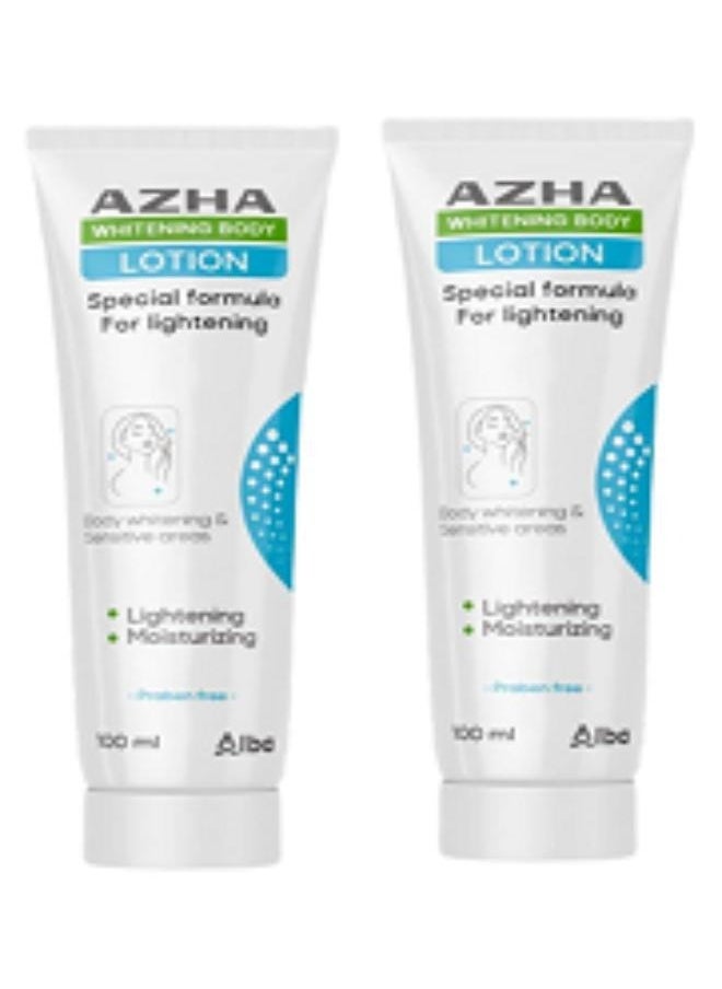 AZHA - 2 Pieces Whitening Body Lotion Special Formula For Lightening 100 gm - Image 1