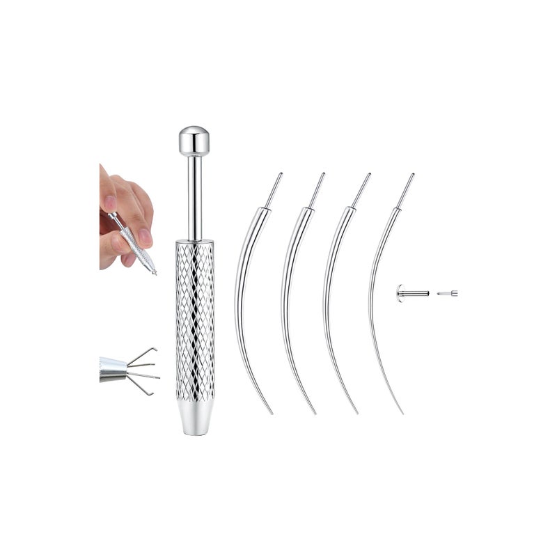 GEMQUEEN Piercing Taper Ball Grabber Changing Tool Set - Flat Back Earrings Applicator Tool 14G 16G 18G 20G Stainless Steel Threadless Insertion Pin Assistant Tool Body Piercing Kit for Ear Nose Lip - Image 1