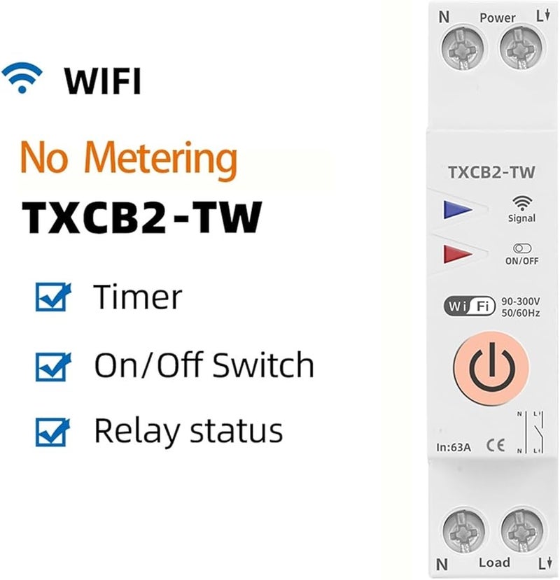 WiFi Smart Circuit Breaker 20A Vap Va Protect Power Metering Remote Switch Timer - Image 4