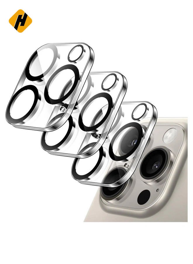 HuHa - Camera Lens Protector for iPhone 15 Pro 6.1-Inch and iPhone 15 Pro Max 6.7-Inch, 9H Tempered Glass, Anti-Scratch, Case Friendly, Does Not Affect Night Shots, HD Clear, 3-Pack - Image 1