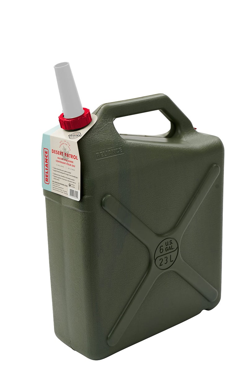 Reliance Products Desert Patrol 6 Gallon Rigid Water Container Green 148 Inch x 63 Inch x 190 Inch