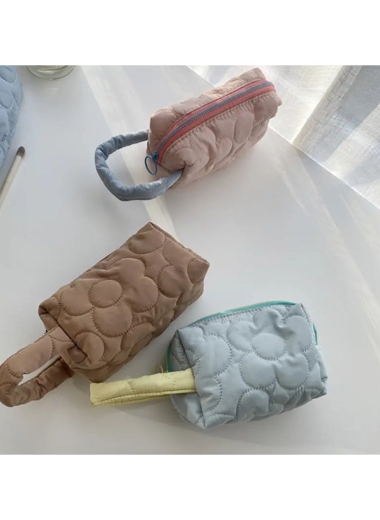 ORiTi Quilted Padded Top-handle Bag Cosmetic Case Makeup Bags Women Travel Toiletry Bag Tote Shoulder Bag Gift For Girls  - Image 4
