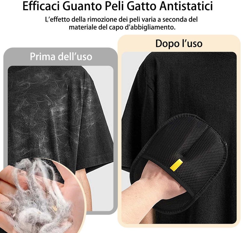 Kunoli Pack of 2 Pet Hair Remover Cat Gloves, Double-Sided Fur Gloves, Cat Pet Grooming Gloves, Cat Pet Hair Remover for Washing Deshedding, Cleaning Carpets Sofas - Image 4