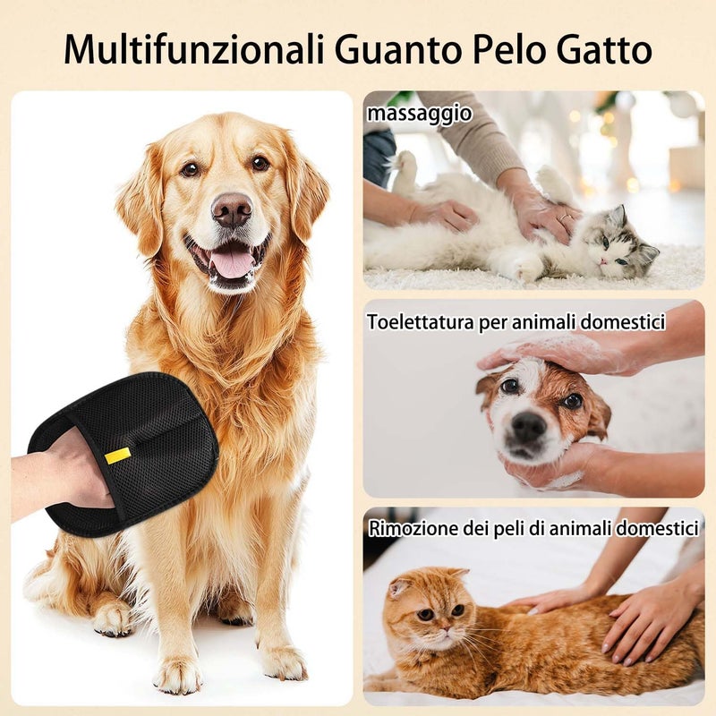 Kunoli Pack of 2 Pet Hair Remover Cat Gloves, Double-Sided Fur Gloves, Cat Pet Grooming Gloves, Cat Pet Hair Remover for Washing Deshedding, Cleaning Carpets Sofas - Image 5