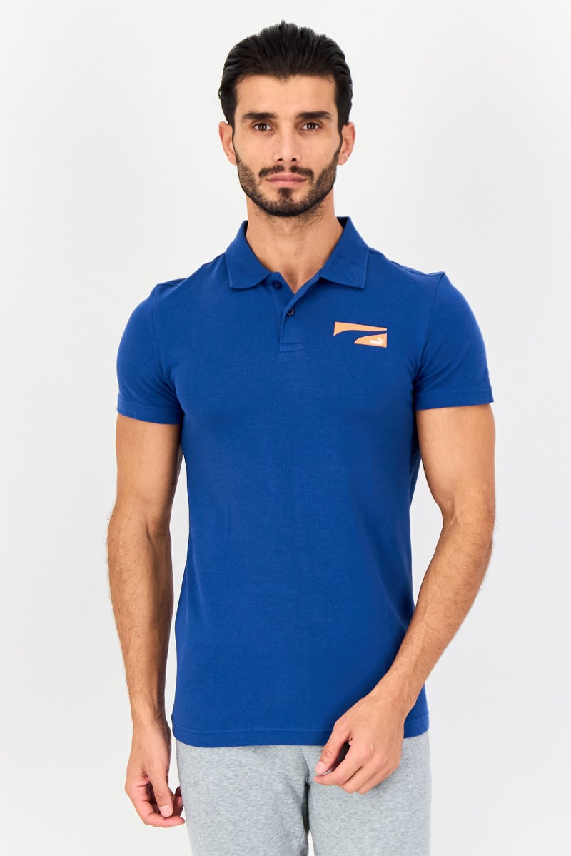 PUMA Men Sportswear Fit Short Sleeves Outdoor Polo Shirt, Dark Blue - Image 1
