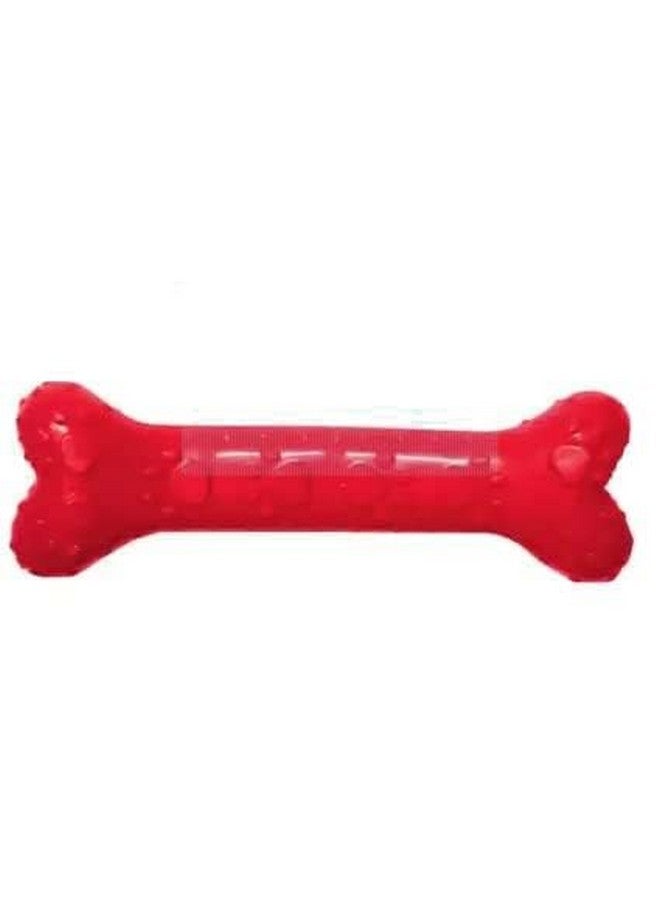 عظمة مضغ متينة غير سامة بطول 5 بوصات مصنوعة من المطاط الصلب المدبب مثالية للتسنين والمضغ وإحضار الكلاب والجراء (أحمر) - Image 1