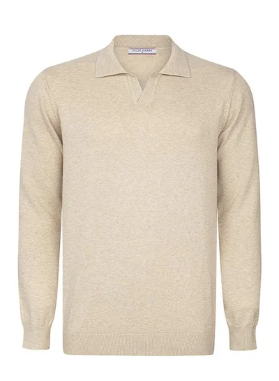FELIX HARDY Pullover with Polo Collar - Buttonless