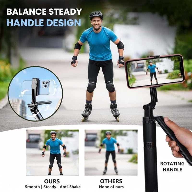 Kratos K18 Long Selfie Stick Tripod Stand 67 inch/1.7 M, 360° Rotation Handle for Anti Shake Shooting Tripod, Multifunctional Bluetooth Tripod for Mobile Phone for Vlogging, Live Stream and Travel - Image 3