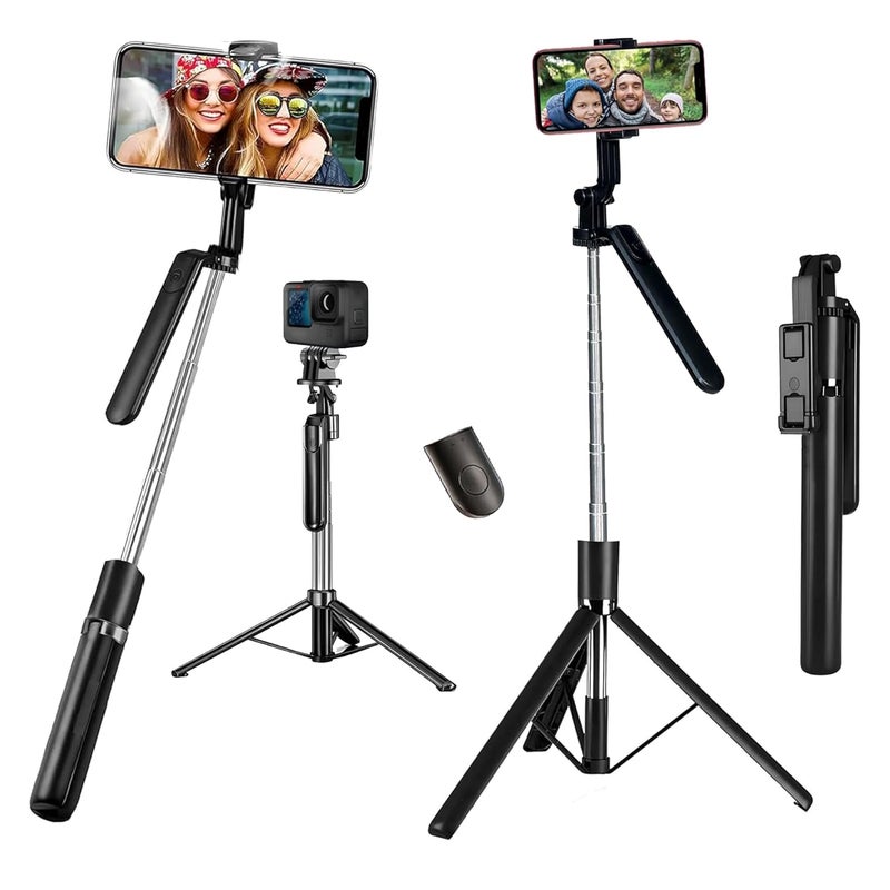 Kratos K18 Long Selfie Stick Tripod Stand 67 inch/1.7 M, 360° Rotation Handle for Anti Shake Shooting Tripod, Multifunctional Bluetooth Tripod for Mobile Phone for Vlogging, Live Stream and Travel - Image 1