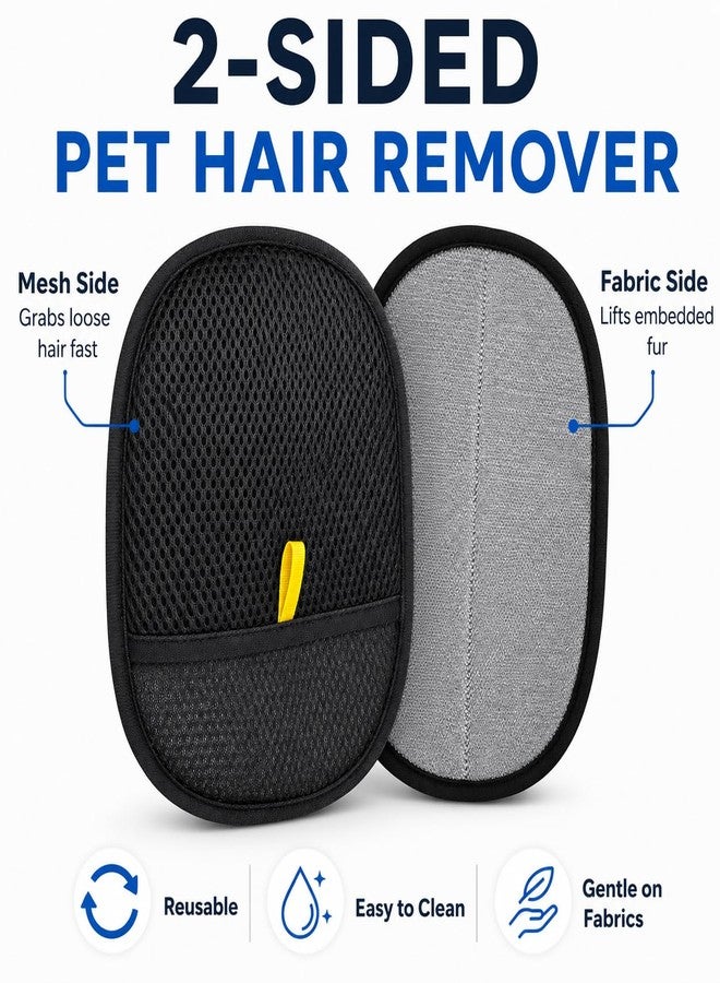 Pet Hair Remover Mitt for Couch, Reusable Dog & Cat Hair Remover Glove for Furniture, Clothes, Carpet, Bedding and Car Seats, Washable Lint Cleaner for Pet Fur - Image 2