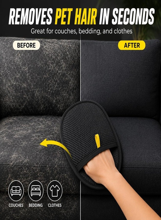 Pet Hair Remover Mitt for Couch, Reusable Dog & Cat Hair Remover Glove for Furniture, Clothes, Carpet, Bedding and Car Seats, Washable Lint Cleaner for Pet Fur - Image 3