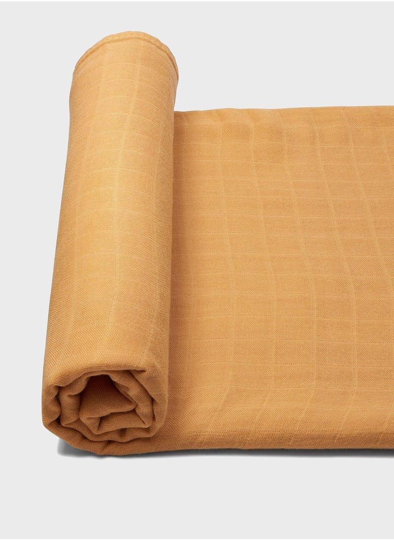 Anvi Baby Organic Bamboo Muslin Swaddle Wrap- Mustard Fields  - Image 2